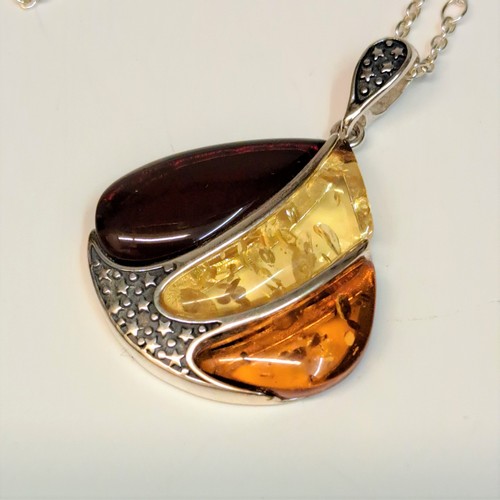 HWG-2330 Pendant, Cherry Amber, Lemon Amber, Rum Amber $85 at Hunter Wolff Gallery